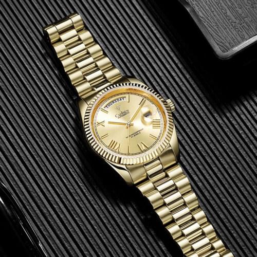 2021 New CADISEN Japan MIYOTA 8285 Mechanical Mens Watches Movt Sapphire Luxury DAY-DATE Automatic Men WristWatch Reloj Hombre