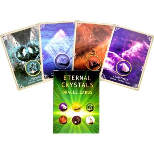 2021 New Tarot Cards Eternal Crystals Oracle Card And PDF Guidance Divination Deck Entertainment Parties Board Game 44 Pcs/Box