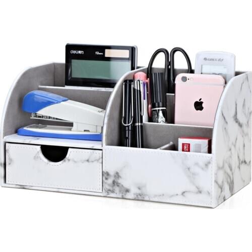 Office Supplies Multi-Functional Stationery Storage Boxes Pen Holder Pencil Box Large Capacity Desk Organizer with Drawer New