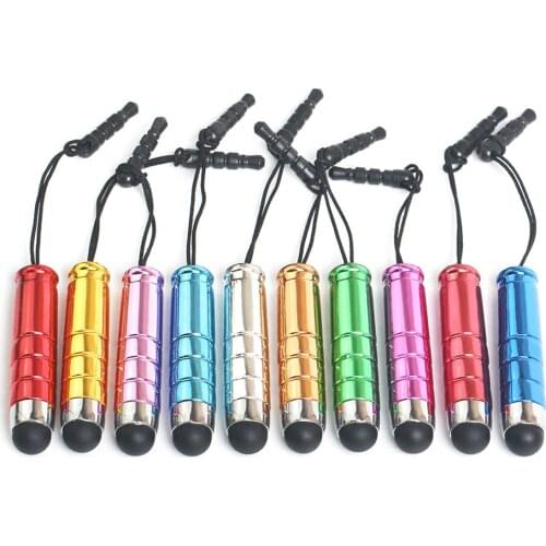 Wholesale Gift Universal Mini Touch Stylus Pen With Dust Plug Capacitive Touch Screen Pen for All Mobile Phone 500pcs/lot