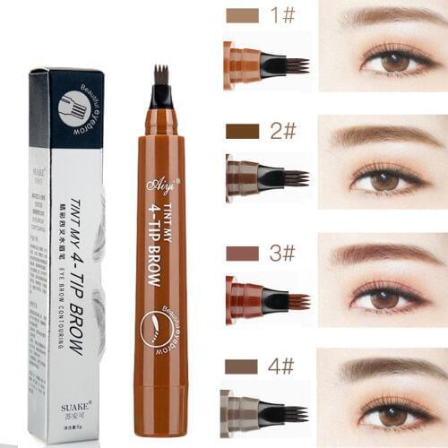 SUAKE Liquid Eyebrow Pencil Waterproof Microblading Fork Tip Fine Sketch Professional Eye Brow Tattoo Tint Pen Korean Cosmetics