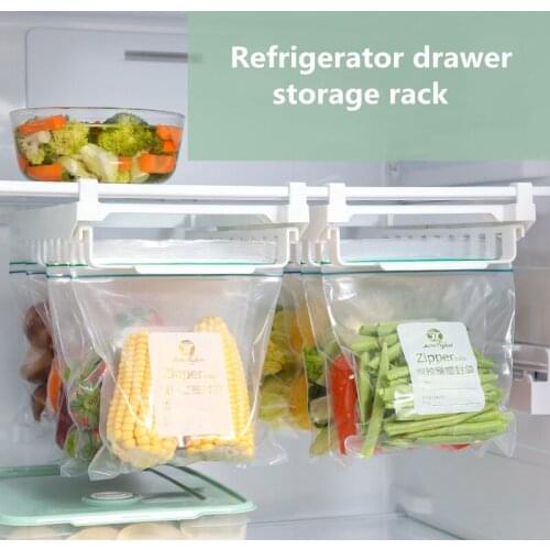 Refrigerator Storage Bag Drawer Storage Kitchen Shelf Sealed Bag Storage Rack Rail Storage Hanging Rack