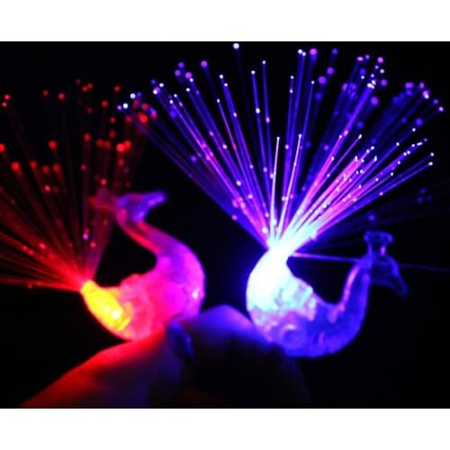 Glow In The Dark Kids Toy 1PCS Luminous Peacock Decoration Open Light Toys Flash LED Lights Stars Shine In The Dark Kids Toys