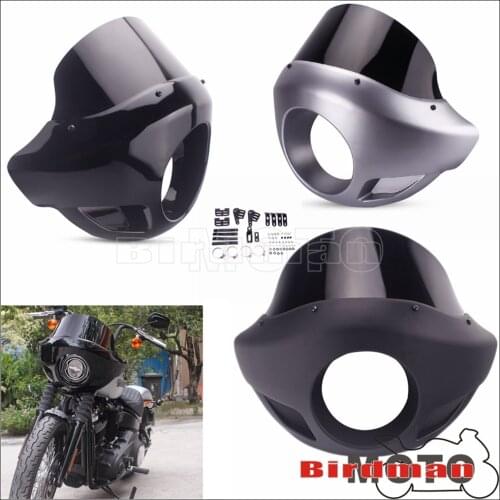 Universal 5.75inch Headlight Fairing Cafe Racer Windshield Cover for Harley Sportster Dyna Sport Fairing 35mm-49mm Front Forks