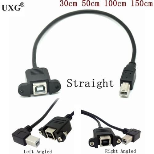 USB2.0 A Male to USB B Male Type B BM Right Left Angle Printer scanner 90 degree cable 30cm 50cm 100cm BM Angled extension Cable