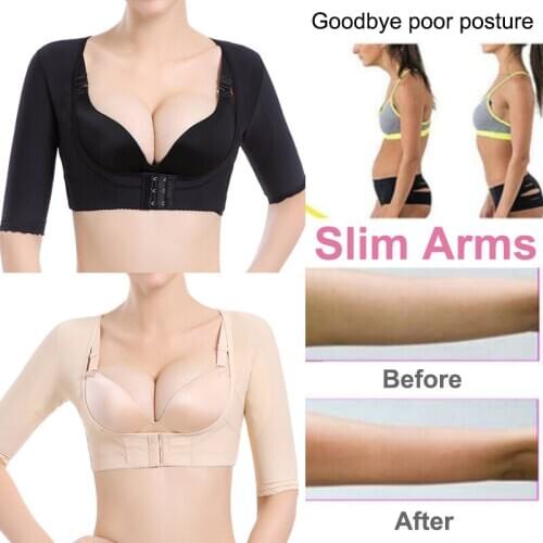 Upper Arm Shaper Post Surgical Slimmer Compression Sleeve Push up Chest Back Shoulder Posture Corrector Tops Shapewear for Women