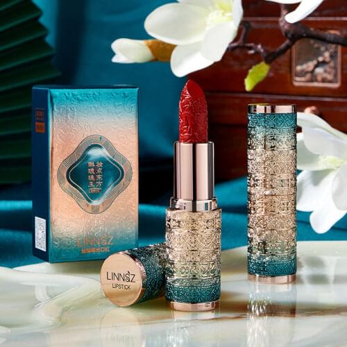 Oriental Beauty Carved Lipstick Chinese Style Makeup Set Box Velvet Matte Moisturizing Matte Student SMJ