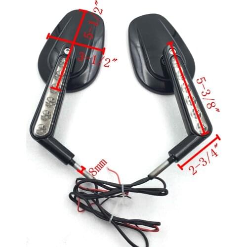 Aftermarket freeshipping Motor Rear View Left Right Mirrors with LED Stem For HARLEY DAVIDSON SOFTAIL XL/VRSCAW V-ROD BLACK