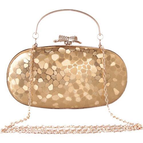 DAIWEI Women Evening Bag Clutch Handbag With diamonds leatherette PU All Seasons Wedding Event/Party Formal Metal Chain New