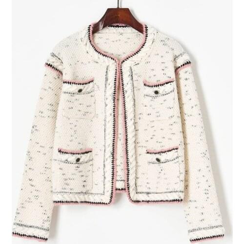 High Fashion Cardigan Women Runway Sweater Coat Designer Knitted Jacket 2021 Autumn Winter Thick O Neck Open Stitch Coat Jacket