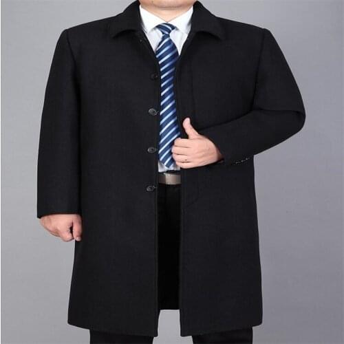 Winter thicken casual long woolen coat men trench coats Middle-aged overcoat mens cashmere coat casaco masculino england B390