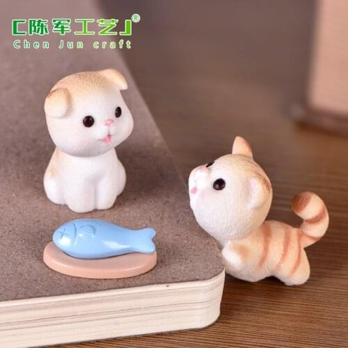 1PC Cute Mini Cat Ornament Garden kitten Ornament Gift For Kids Children Baby Room Decoration Toy Miniature Figurines Home Decor