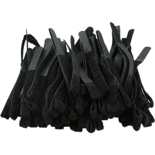 100pcs Self Adhesive Cable Cord Tie Strap Hook Loop Sticky Backed Tape Winder Wire Tidy Organizer Holder Cord
