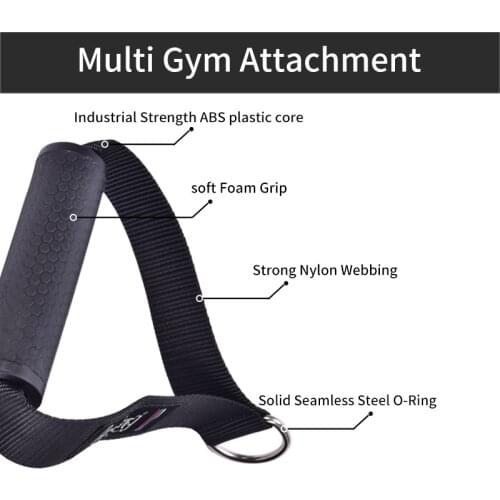 2 PCS Heavy Multi Gym Attachment Stirrup Handle Rally grip Fitness Equipment