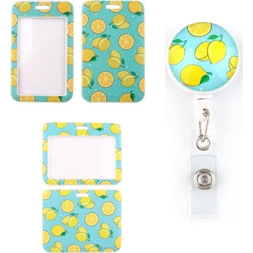 20pcs/lot BH1523 Blinghero Lemon Design Silicone Retractable Student Nurse Badge Reel Clip Cartoon Card Badge Holder accessoriy