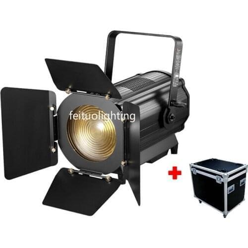 4pcs + Flightcase 600w Bi-Color Manual / Auto Zoom Led Studio Spotlight WW CW 2in1 COB Fresnel Led Ellipsoidal Light For Stage