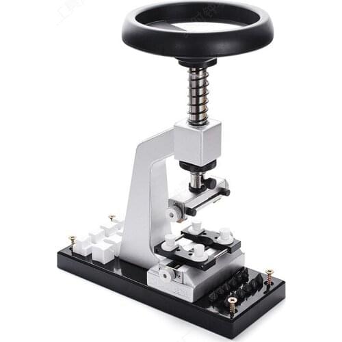 5700 Bench Watch Case Opener Metal/Wood Base Adjustable Watch Back Opener for Watchmakers Professional Watch Repair Tools Kits