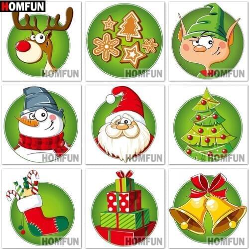HOMFUN Diy 5d Diamond Painting "Christmas landscape" Cross Stitch Square Round Diamond Embroidery Handwork Rhinestone Art