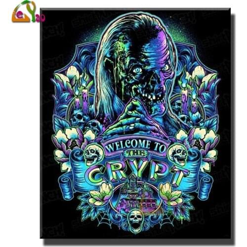 5D Full Drill Diamond Painting Horror Character Stone Diamond Embroidery Cross Stitch Kit Mosaic Home Bedroom Decor Diy Movie