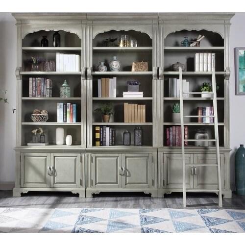 American solid wood bookcase combination European bookcase study bookshelf storage cabinet household storage cabinet