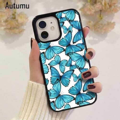 Phone Case for iPhone 12 mini X XS XR 11 Pro Max SE 2020 5 6 6S 7 8 Plus Samsung Galaxy S8 S9 S10 S20 S21 Butterfly trendy Cover