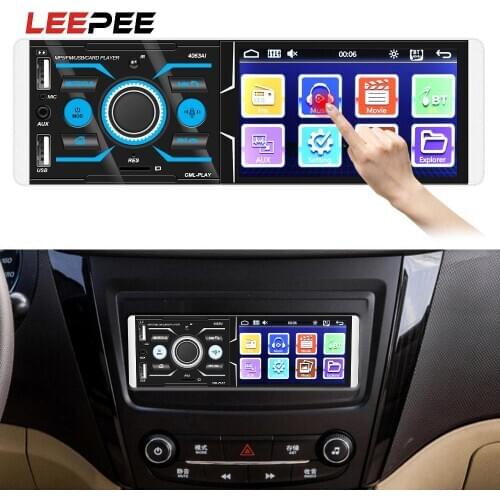 4.1'' Touchscreen Car MP5 Video FM Radio Player Multimedia Autoradio Stereo Audio USB Charger DC 12V Bluetooth 4.2 Voice Control