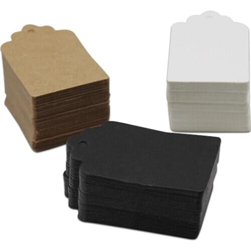 DHL 3*5cm 3500Pcs Flower Head Rectangle Blank Kraft Hang Tags Marked Hand Draw Wedding Party Favor Punch Label Price Gift Cards