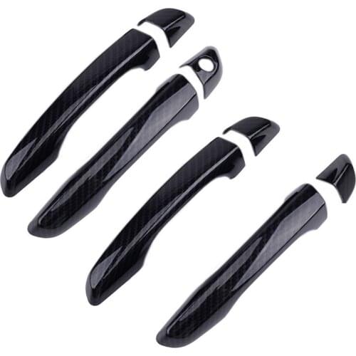 For Hyundai Solaris 2016 2017 2018 2019 Car Door Handle Cover Trim Sticker Car Styling Accessories Carbon Fiber