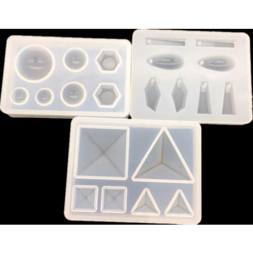 Liquid Resin Silicone Mold DIY Geometric Triangle Mirror Craft Epoxy Resin For Jewelry Making Necklace Pendant Decorative Cake