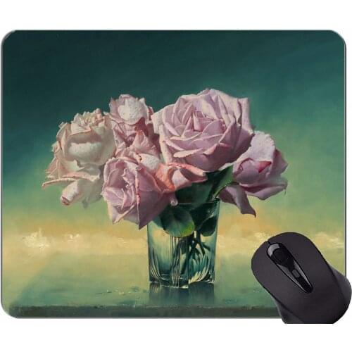 Gaming Mouse Mat,Art rose -Stitched Edges