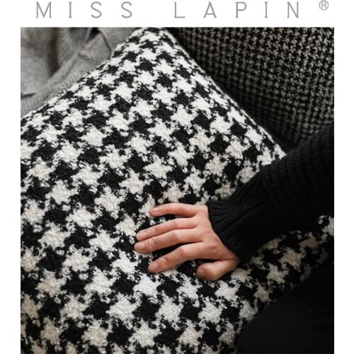 MISS LAPIN Classic Houndstooth Pattern Pillow Case High Quality Thick Texture Black Throw Cushion Cover Home Decor