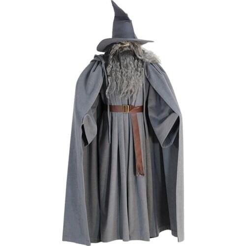 Gandalf Wizard Cosplay costume for Halloween Christmas Party Masquerade Anime Shows Anime Adult COS Christmas Gift