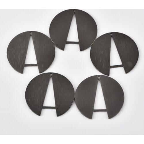 25mm brass jewelry accessories brushed geometric single hole necklace pendant DIY handmade copper sheet