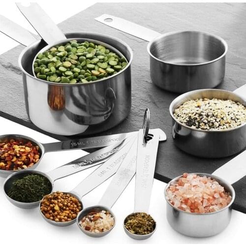 Measuring Cups and Spoons Set of 12 Pieces 5 Nesting Cups and 6 Stackable Spoons Durable Portable Kitchen Measuring Kit