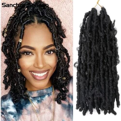 Distressed Butterfly Locs Crochet Hair Synthetic Crochet Braid Locks Butterfly Faux Locs 1B 27 30 1B Bug Curly Messy Soft Locs