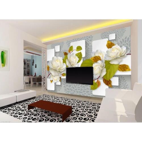 WDBH Custom photo mural 3d wallpaper Modern minimalist flower square home decor 3d wall murals wallpaper for living room