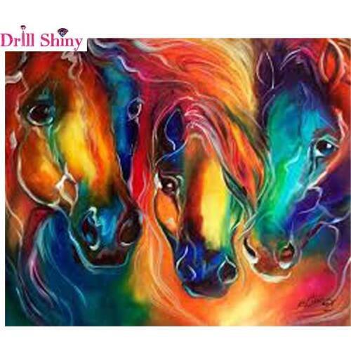 2017 New 5d Rhinestones Diy Diamond Mosaic Diamond Painting Cross Stitch Kits Full Drill Fabric Diamond Embroidery Horse