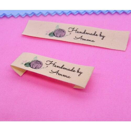 Custom Sewing label, Logo or Text - Custom Design, Personalized Brand , Sew on Cotton Fabric (FR032)