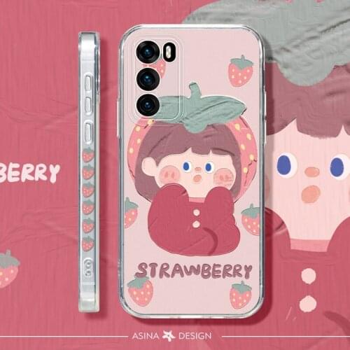 ASINA Transparent Case For Huawei P40 Lite P30 Pro Nova 5T Cover Cartoon Transparent Couple Cases For Nova 6 7 8 SE Pro Coque