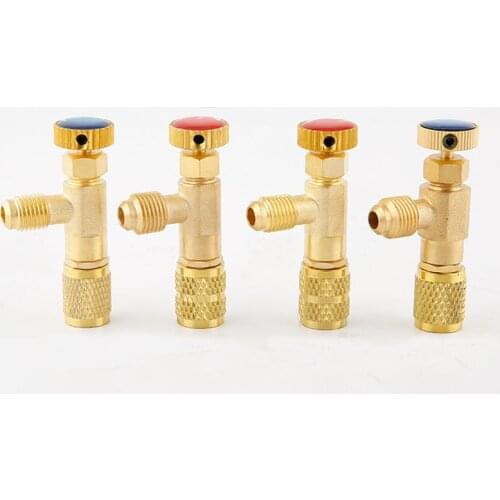 R410a R22 Refrigeration Tool Air conditioning Safety Valve Adapter 1/4" 5/16" Inch Male/Famale Thread Charging Hose Valves