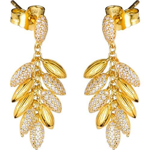 Limited Edition Floating Grains Shine Earring 100% 925 Sterling-Silver-Jewelry Free Shipping