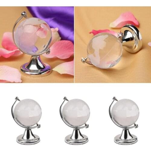 Glass Ball Earth Globe Home Decoration Crafts Art Clear Christmas Cute Gift Crystal Desk Map Decor Ornaments World Table L5O8