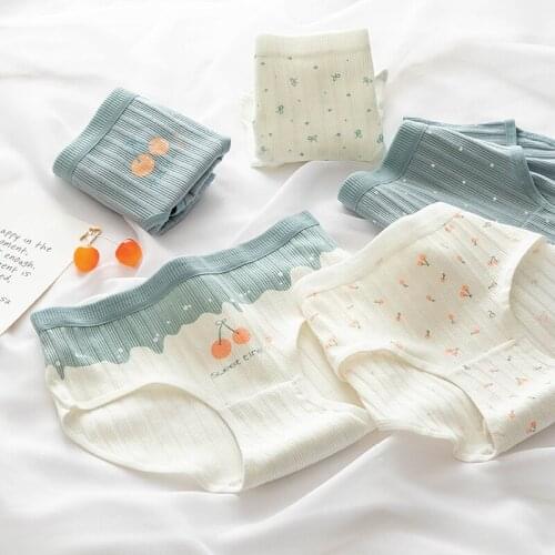 Women panties cute strawberry soft girl plus size cotton seamless panties kawaii loli shorty femme intimates accesorios briefs