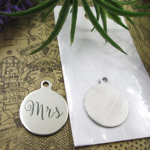 20pcs--"Mrs"stainless steel charms 5 styles for choosing DIY Charms for necklace bracelets
