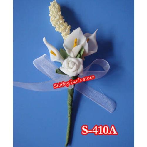 120 X Mini calla llily and rose Pick w/Bow Bomboniere flower For WEDDING DECOR Cake Decoration DIY