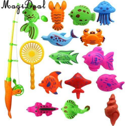 2 Set Fish Model Baby Children Toddlers Magnetic Fishing Bath Time Bathing Toy Kid Pretend Play Toys