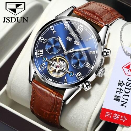 2021 JSDUN WristWatch Mens Business Automatic Mechanical Watch Fashion Classic Tourbillon Sports Mens Watch Reloj de hombre
