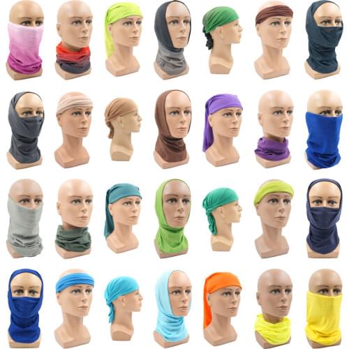 2020 New Design Solid Color Cycling Bandanas Sun Protection Outdoor Scarf Women Paintball Bandana Outdoor Hunting Gatier
