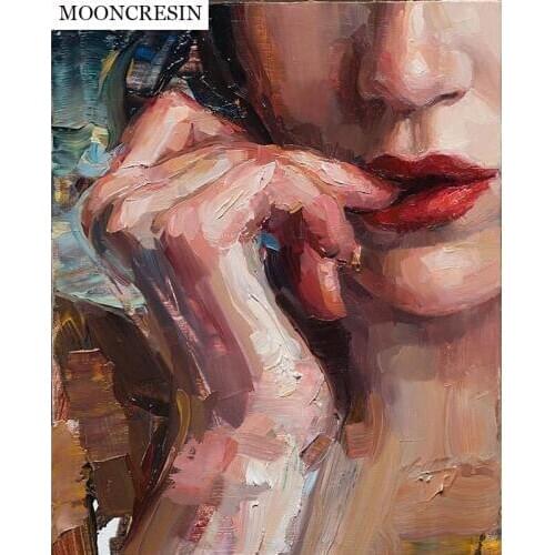 Handwork Diamond Embroidery Cross Stitch Sexy Lips 5D Diy Diamond Painting Crystal Needlework Mosaic Home Arts Decoration Gift