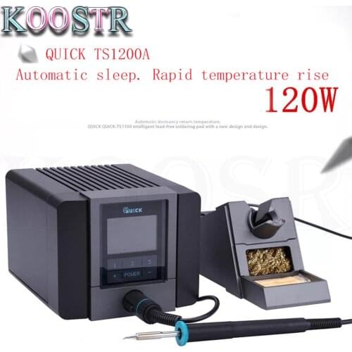QUICK TS1200A Best Quality lead-free soldering station electric iron 120W anti-static soldering 8 second fast heating Welding
